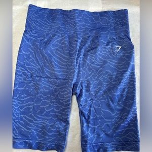 Gymshark High Rise Adapt Animal Seamless Blue Cycling Shorts Women's Size Large
